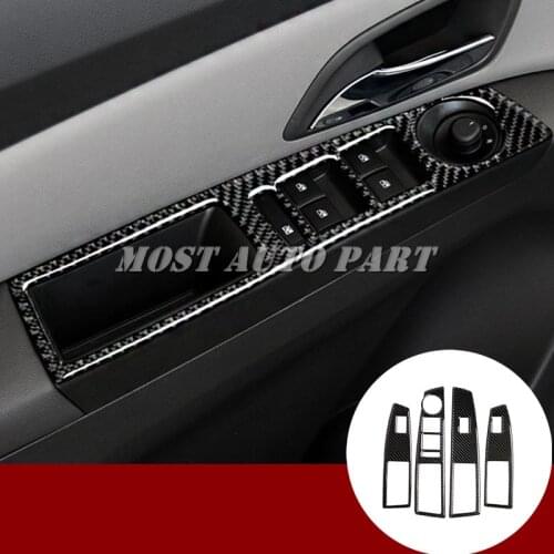 Carbon Fiber Car Door Window Switch Trim Cover For Chevrolet Cruze 2009-2015 Car accesories interior Car decoration
