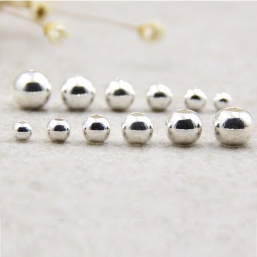 50pcs/lot silver color blank bead Charms for Jewelry DIY Making ball Beads Scattered beads for bracelet