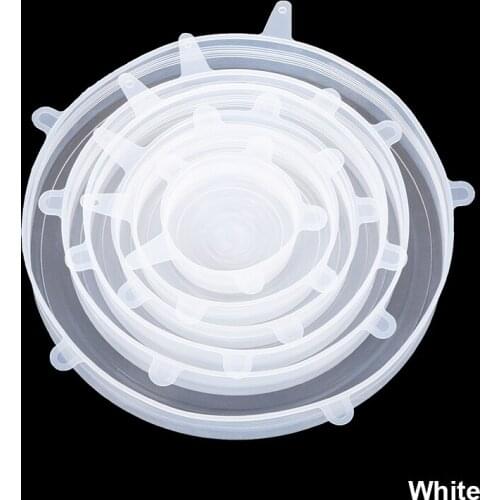 Cheerbows 6pcs Silicone Fresh Keeping Lids For Cookware Bowl Pot Food Packaging Cover Set Sealing Cap Reusable Kitchen Tools