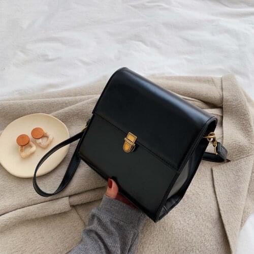 Designer Simple Style Vintage Leather Crossbody Shoulder Bags for Women 2021 New Lock Luxury Female Travel Handbags and Purses