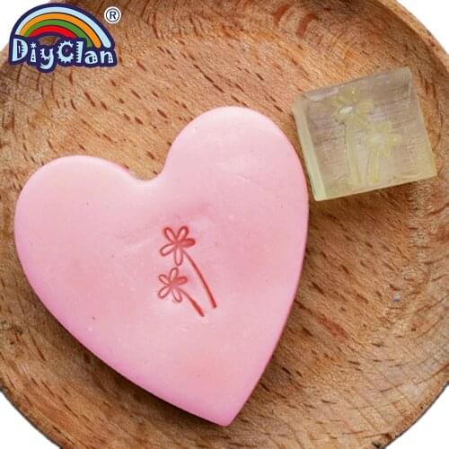 Handmade soap stamp mold mini diy 2 mini flowers patterns organic glass soap making Acrylic chapters Z0046HD