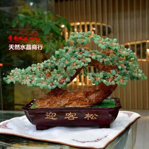 GOOD gift # Store Company wealth fortune Good luck Crystal jade Pachira money tree Guest-Greeting Pine HOME ROOM Decorative