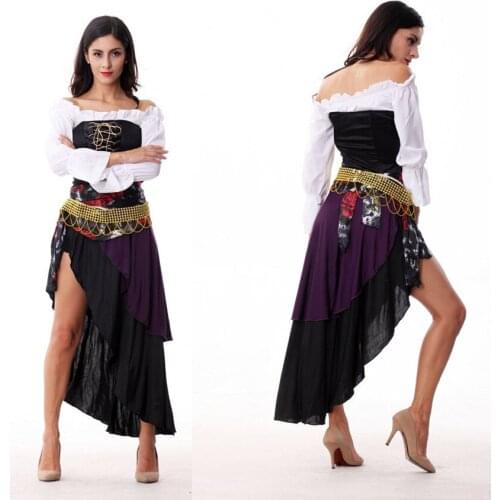 Indian Belly Dance Sexy Gypsy Costume Halloween cosplay purple Stage Performance Clothing Polo Dance Costumes Free Shipping