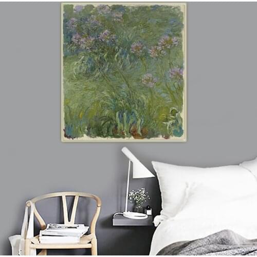 Citon Claude Monet《Agapanthus,1914-17》Canvas Oil Painting Artwork Poster Picture Wall Background Decor Home Interior Decoration