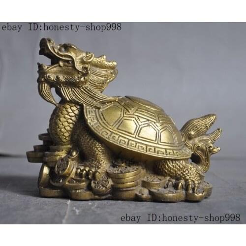 China fengshui brass Wealth dargon turtle tortoise lucky statue