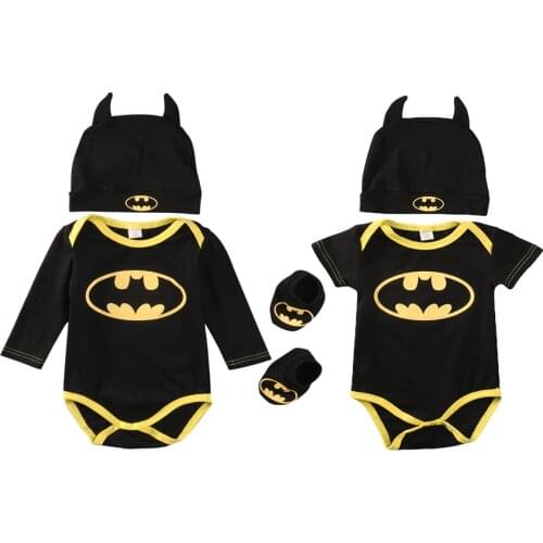 Baby Boys Rompers Jumpsuit Cotton Tops+Shoes+Hat 3Pcs Outfit Clothes Set Newborn Toddler 0-24M Kids Clothes