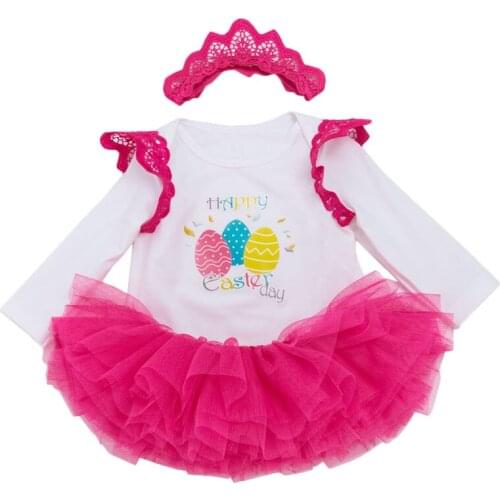 Newborn Girls Clothing Sets for Easter Festival White Bodysuit+Tutu Skirts for Girls Vestidos Infantil Exquisite Baby Clothing