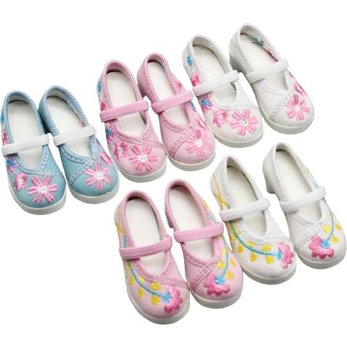 7.8cm heels dolls shoes for 1/3 BJD shoes, For 60cm Dolls Accessories, Embroidery shoes toys 7.8cm