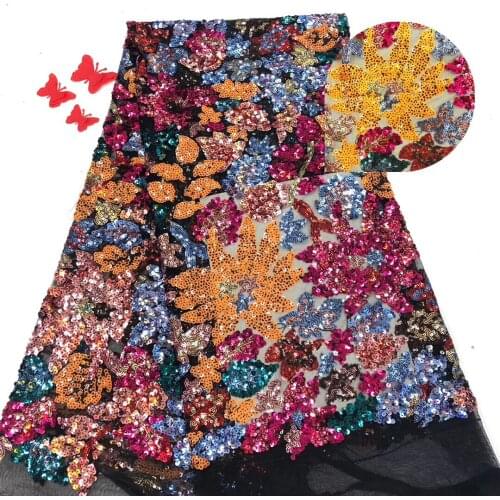 Latest African Lace Fabric 2021 High Quality Sequence Lace Nigerian French Lace Fabric For Wedding Dress Material JJ00151