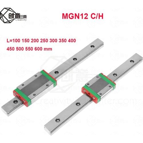 12mm Linear Guide MGN12 L=100 200 300 350 400 450 500 550 600 700 800 mm linear rail way + MGN12C or MGN12H Long linear carriage