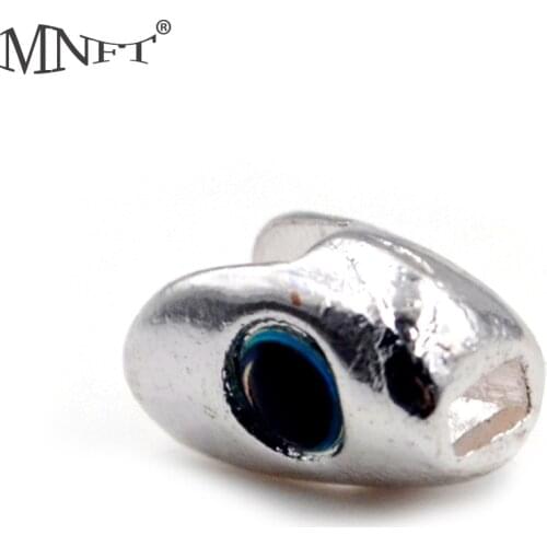 MNFT 6Pcs Fish Skull Weighted Silver Heads With 3D Eyes Ucs For Fly Fishing Materials Baitfish Head