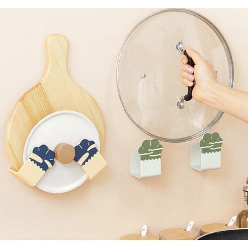 Cat Paw Pot Lid Rack Wall Shelf Kitchen Storage Organizer Household Organization Home Accessories Multi-Function Cartoon Shelves