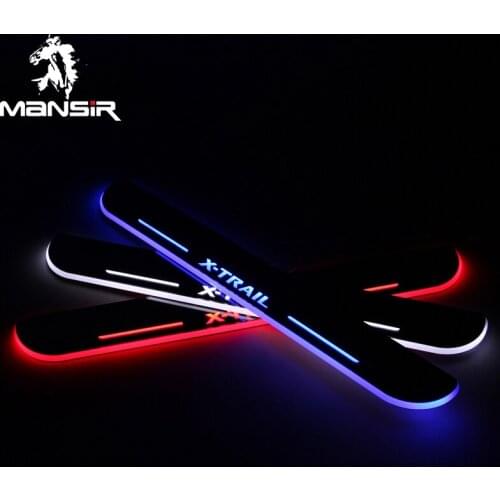 4PCS Acrylic LED Welcome Pedal Car Scuff Plate Pedal Door Sill Pathway Light For Nissan X-trail T32 2016 2017 2018