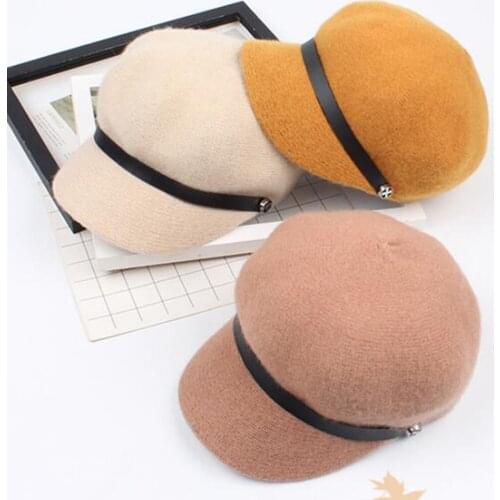 Newsboy Hat Beret Hat Warm Wool Blend Winter Cap Cabbie Visor Cap for Women