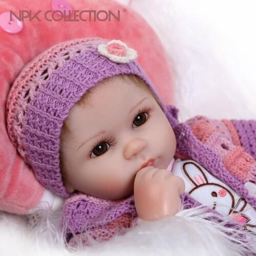 NPKCOLLECTION 40CM Reborn Baby Doll Realistic Soft silicone Reborn Babies Girl Adorable Bebe Kids Brinquedos boneca Toy Gifts