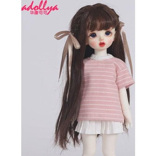 Adollya 1/6 BJD Doll Clothes Fashion Short Sleeve Striped T-shirt Casual Wear Toys For Girls Cloth Accessories For Dolls Clothes