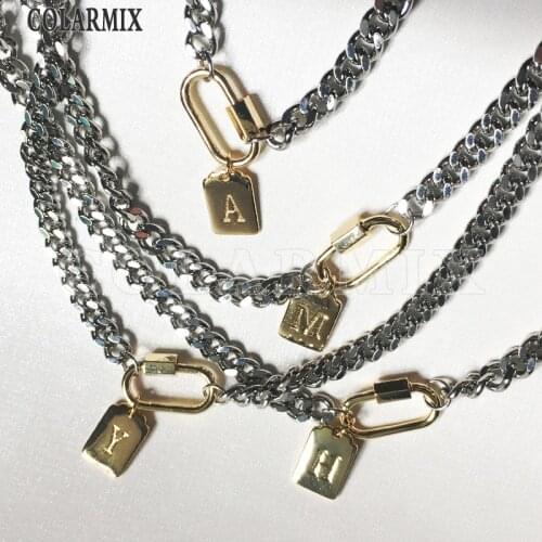 10 letters Necklace alphabets necklace chocker fashion jewelry for women letter necklace for women not fade color metal