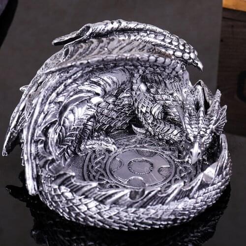 Retro Dragon Ashtray Creative Cigarette Smoking Ashtray Ash Tray Plate Home Office Desktop Decor Ashtray Ornamental Crafts Gifts