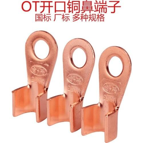 The manufacturer directly sells the OT-40A 50A 60A 80A 200A copper open nose terminal terminals and nose copper wire ears