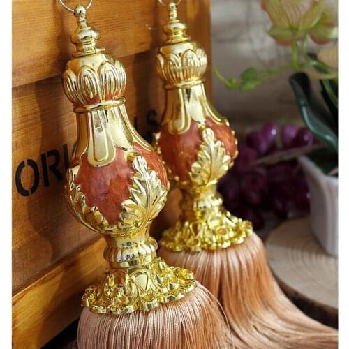 European-Style Curtain Buckle Tied Rope Strap Hanging Ball Creative Tassel Pair of Simple Modern Tie Strap Hook Flower