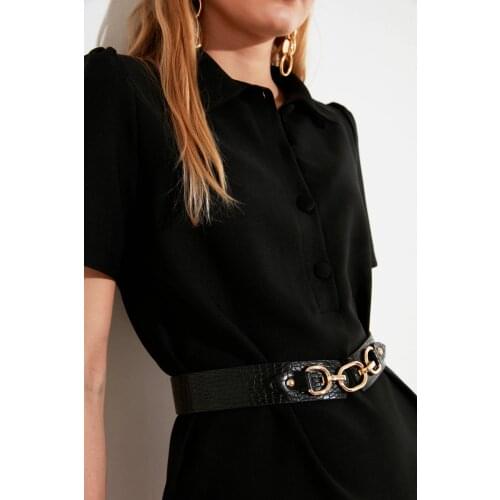 Trendyol Buckled Leather Look Waist Belt TWOSS21KE0053