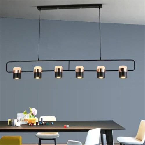 SANBUGM minimalist bar restaurant multi-head molecular rotating pendant lamps Nordic bedroom bedside metal pendant lights