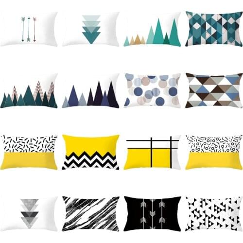 Nordic Geometric Throw Pillow Case Black Yellow Blue Cushion Cover Home Sofa Decorative Pillows Cushion Pillows 30x50CM