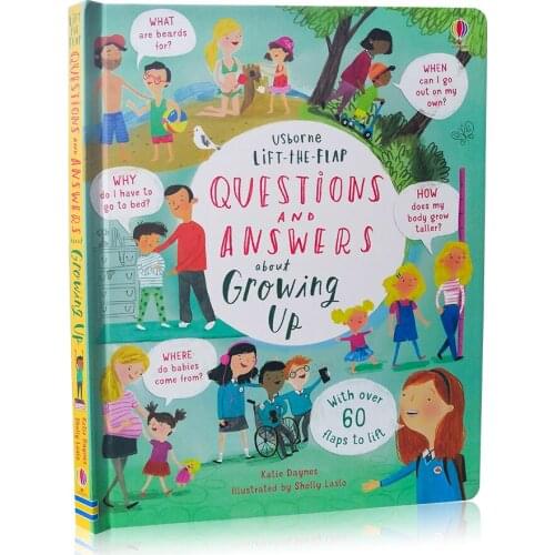 Question and Answers about Growing Up Childrens Puzzle Card Flip Book Fun Parent-child Interaction In English Books for Kids