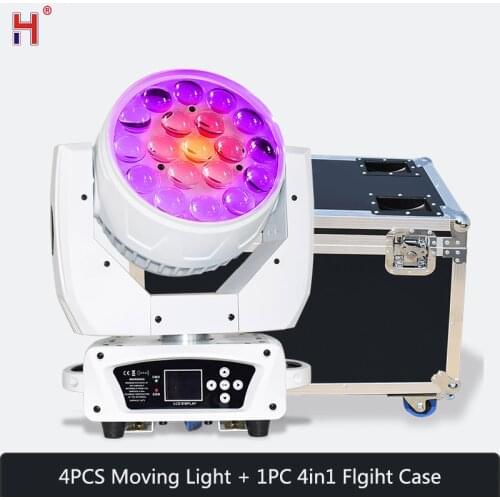 Flight Case 4In1 With Lyre Zoom Moving Head Wash Stage Effect Lighting Pro Inno Color DJ Beam For Wedding Bar Music Restaurant