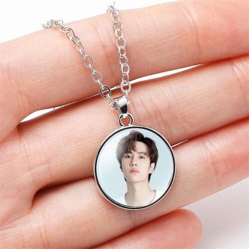 Wei WuXian Lan WangJi Chen Qing Ling Glass Gem Necklace Xiao Zhan Wang Yibo Necklace Pendant Fans Collection Gifts