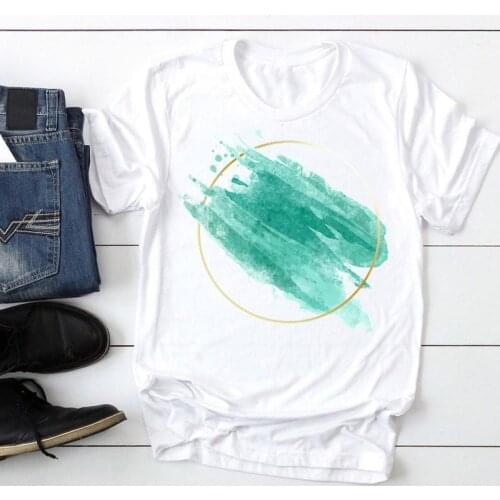 Women Watercolor Beach Cute Short Sleeve 90s Fashion Cartoon Summer Graphic T Top Lady Print Tee Female Tshirts Clothes T-Shirt