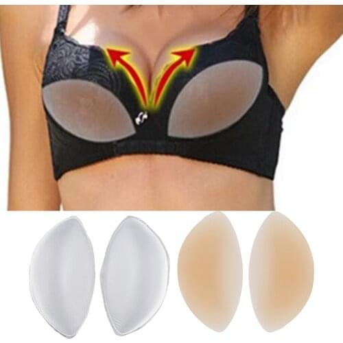 Womens Silicone Bra Inserts Push Up Breast Pads Bust Chest Padding Enhancer