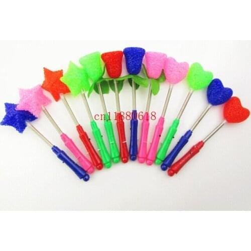 100pcs/lot Free Shipping Wholesale LED flashing stick heart shape rose shape star shape flashing wands led party stick