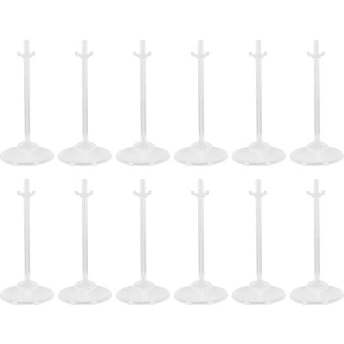 12Pcs Translucence Doll Stands Holder Wrist Support Display Racks Bracket Adjustable Figure Display Holder Toy Model Accessories