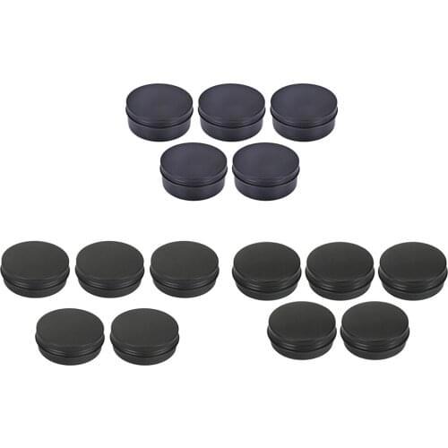15pcs Empty Aluminum Tin Jars Cosmetic Screw Lid Containers Lip Balm Cans - 30ml/60ml/250ml