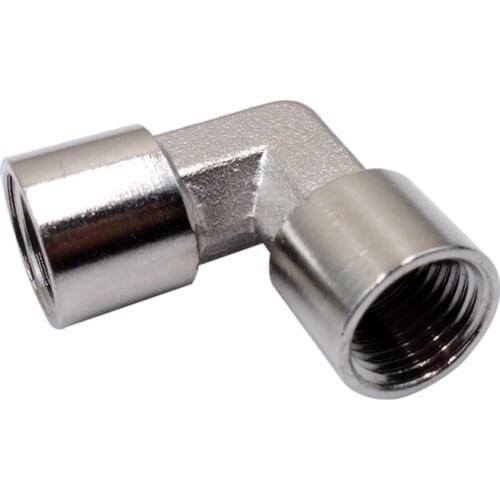 2 pcs Brass Pipe Fitting Female Elbow Equal Nickel Plated 1/8" 1/4" 3/8" 1/2" BSPP