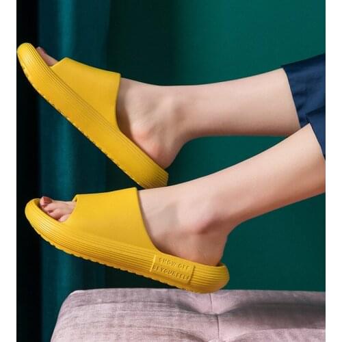 2021 New Thick-soled Slippers for Women Men Home Shoe Summer Non-slip Couple Indoor Bathroom Slipper Soft Sole EVA Basic