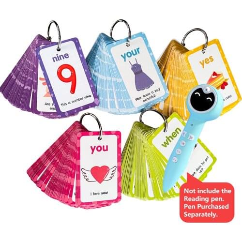 220 English Sight Words Flash Card Phonics Words Flashcards Baby Learning Educational Toys for Children Kids Memory Games