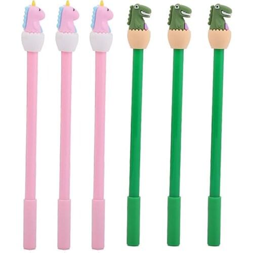24pcs Novel Funny Dinosaur Gel Pens Dragon Signature Cute Kawaii Blue Ballpoint Back to School Rollerball Stationery Stuff Thing