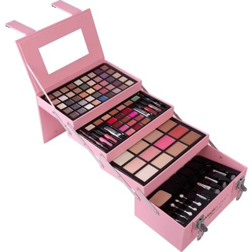 4 Layers Professional Makeup Set Matte Eyeshadow Palette Mascara Concealer Lipstick Eyebrow with Brush Cosmetics Kit for Women