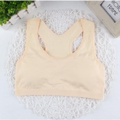 5PCS Teens Girls Sports Bra Puberty Underwear Wireless Teenager Girls Sport Bra Chest Pad Cotton Young Girls Training Bra