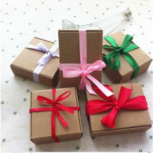 50PCS/Lot Kraft Gift Boxes Blank Paper Box Carry Case Cardboard Display Jewelry Box/Packaging Box Accept Custom Logo size