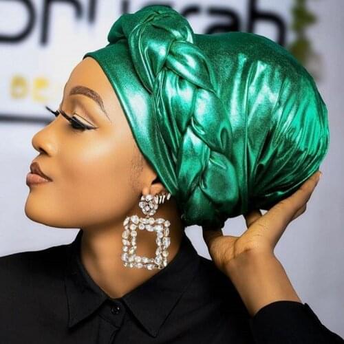 African Headtie Turbans Women Forehead Corss Braid Plain Hijab Inner Caps Underscarf 2021 Fashion African Head Wraps Turbans Hat