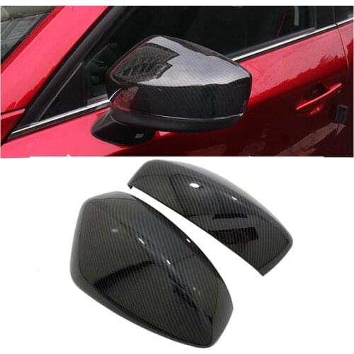 Side Door Mirror Carbon Fiber Look Rear View Rearview Caps Trim Car Covers Overlays Styling For Mazda CX-5 CX5 2017 2018 KF