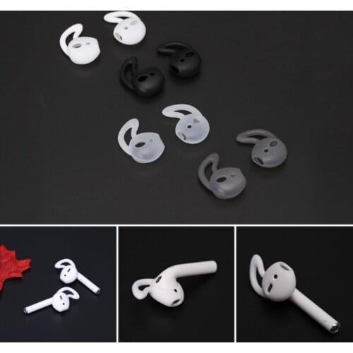 C1FB 4 Pairs Silicone Earphone Tips Earbuds Cover With Hook For AirPods Apple EarPods