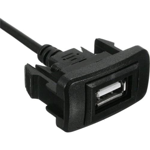 Black USB Car Extension Cable Center Console Cord YJ-02 2.0 25cm Adapter