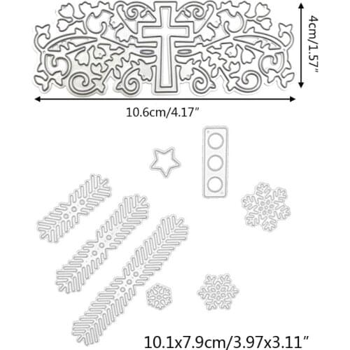 D0LD Snowflake Cross Scrapbooking Embossing Gnomish Stencil, DIY Printing Steel Mould for Album Paper Card Making