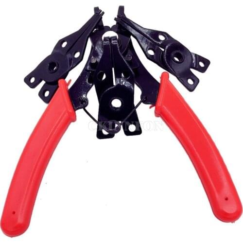 DHL 50PCS High Quality Four-in-one 4in1 Multifunction Circlip Pliers / Pliers Snap Ring Pliers Card Straight Outside
