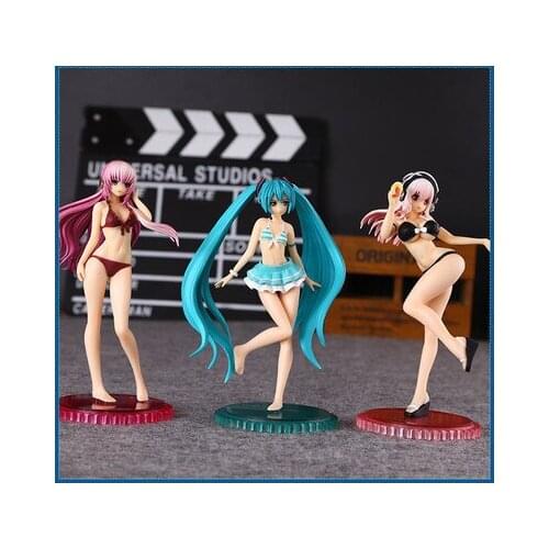Virtual Singer VOCALOID Miku Luka PVC Action Figures Super Sonico Toys Swimsuit Miku Sonico Figure Gifts Anime Collectable Model