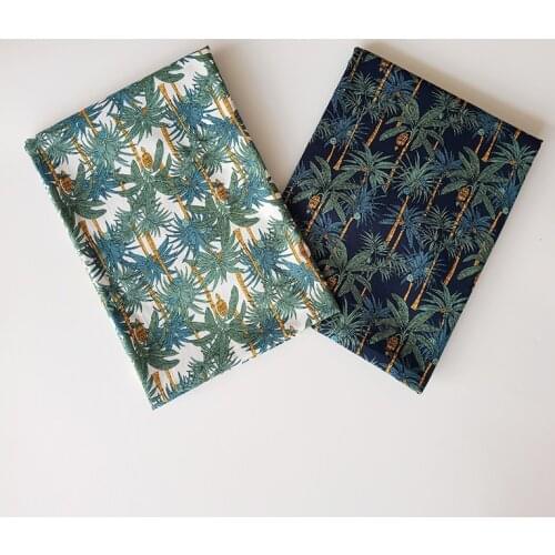 HLQON cotton sateen Japanese style banana tree fabric for sewing women clothing upholstery tissue wedding dress patchwork DIY